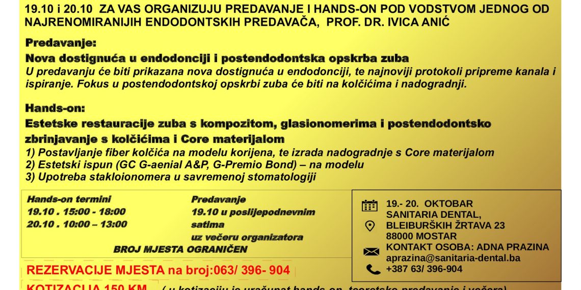 „Nova dostignuća u endodonciji i postendodontska opskrba zuba“